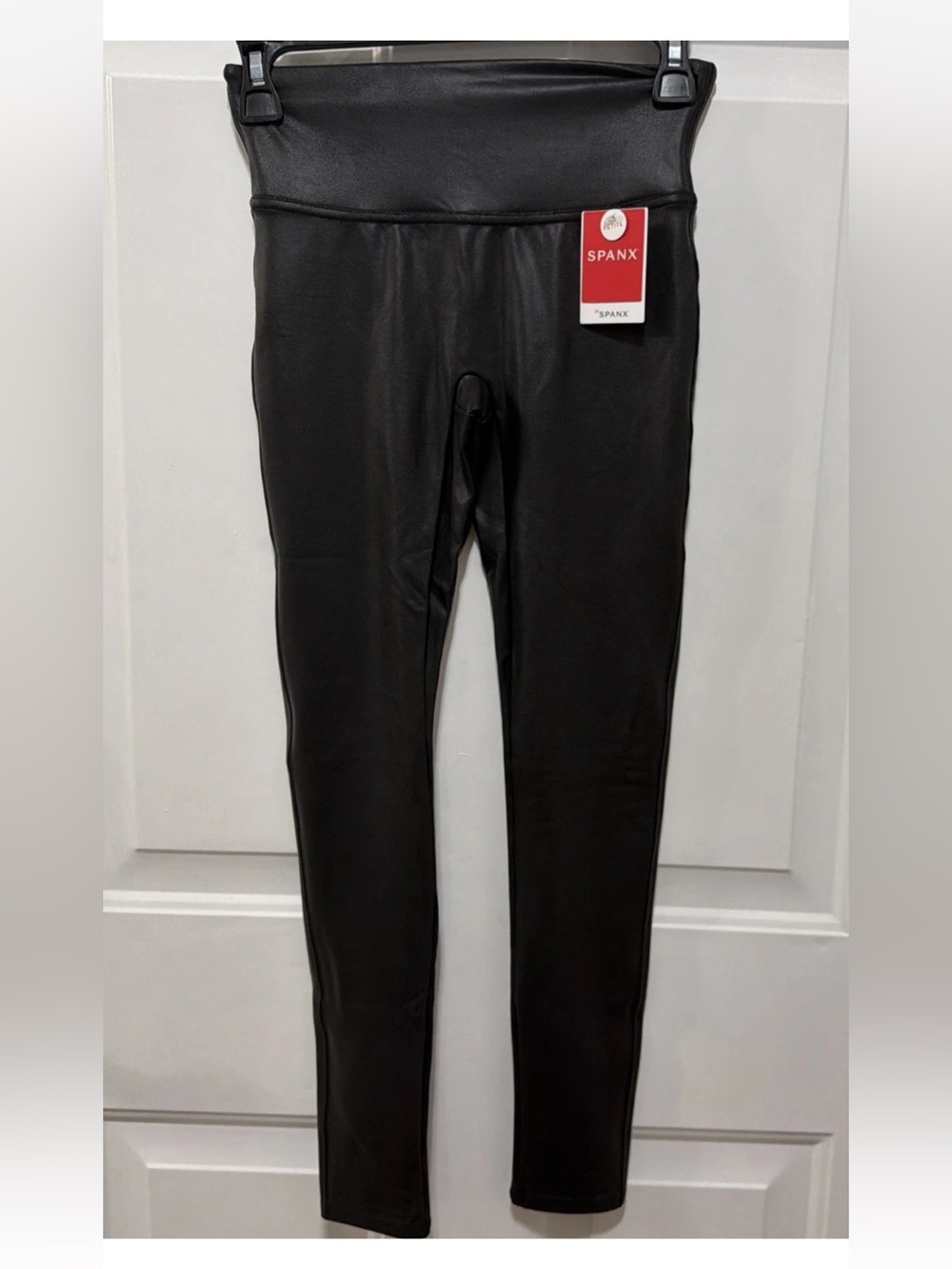 NWT Spanx Women’s Faux Leather Stretchy Leggings Sz S  Petite 2437Q black